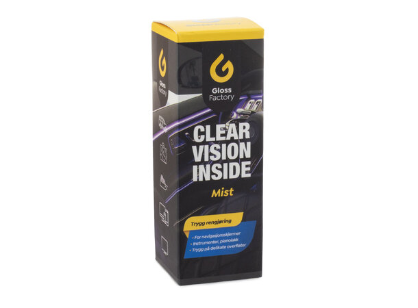 Gloss Factory Clear Vision Inside Mist Sprayer og klut i ett for skjermer 