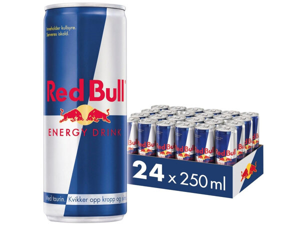 stå frygt fordrejer Red Bull Regular 250ml 24 pk energidrikk m/ sukker - Garasjetid