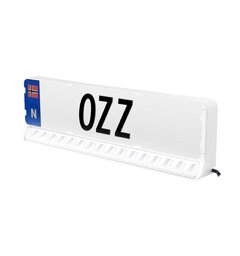 OZZ LP1 20&quot; Fjernlys LED m/nummerskilt 9600 Lumen fjernlys, LED-bar, hvit ramme